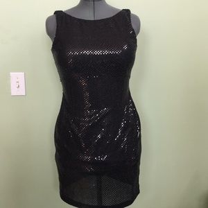 Black Sequin Lined Dress